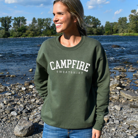 CAMPFIRE: Unisex Crewneck in Military Green