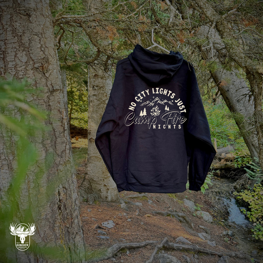 NO CITY LIGHTS: Unisex Hoodie in Black