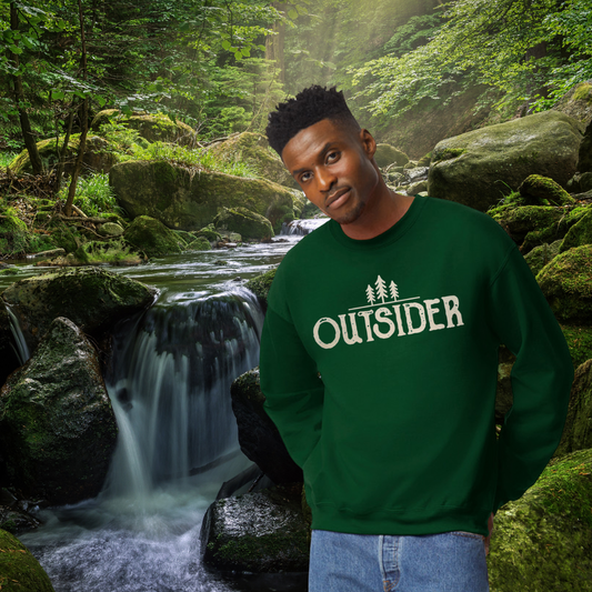 OUTSIDER: Unisex Crewneck in Forest Green