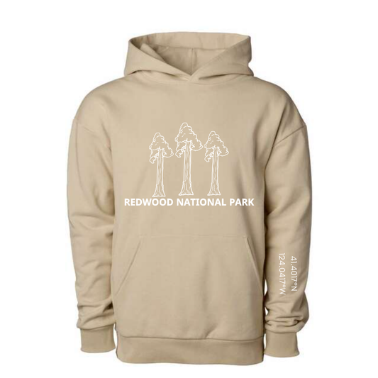 REDWOOD NATIONAL PARK: Unisex Hoodie in Sand