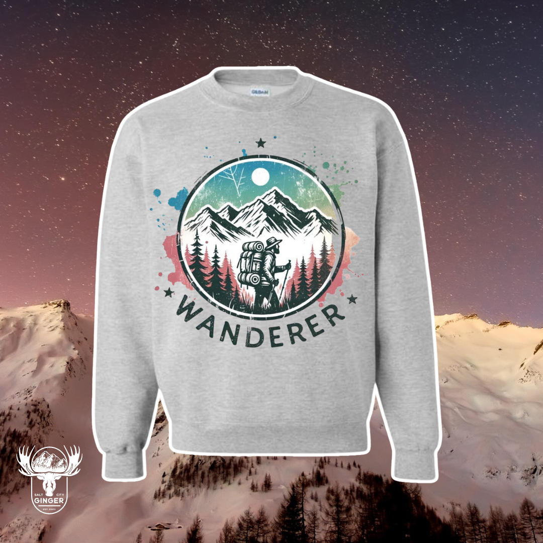 WANDERER: Unisex Crewneck in Sport Grey