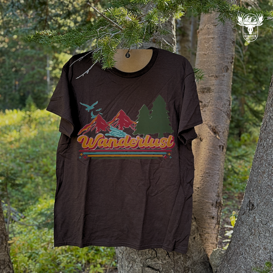 WANDERLUST: Unisex T-Shirt in Dark Chocolate