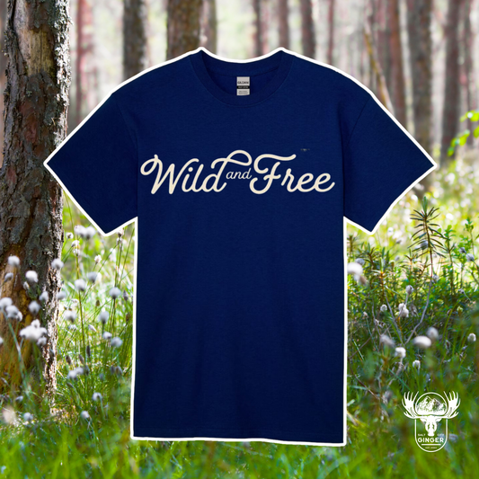 WILD AND FREE: Unisex T-Shirt in Navy