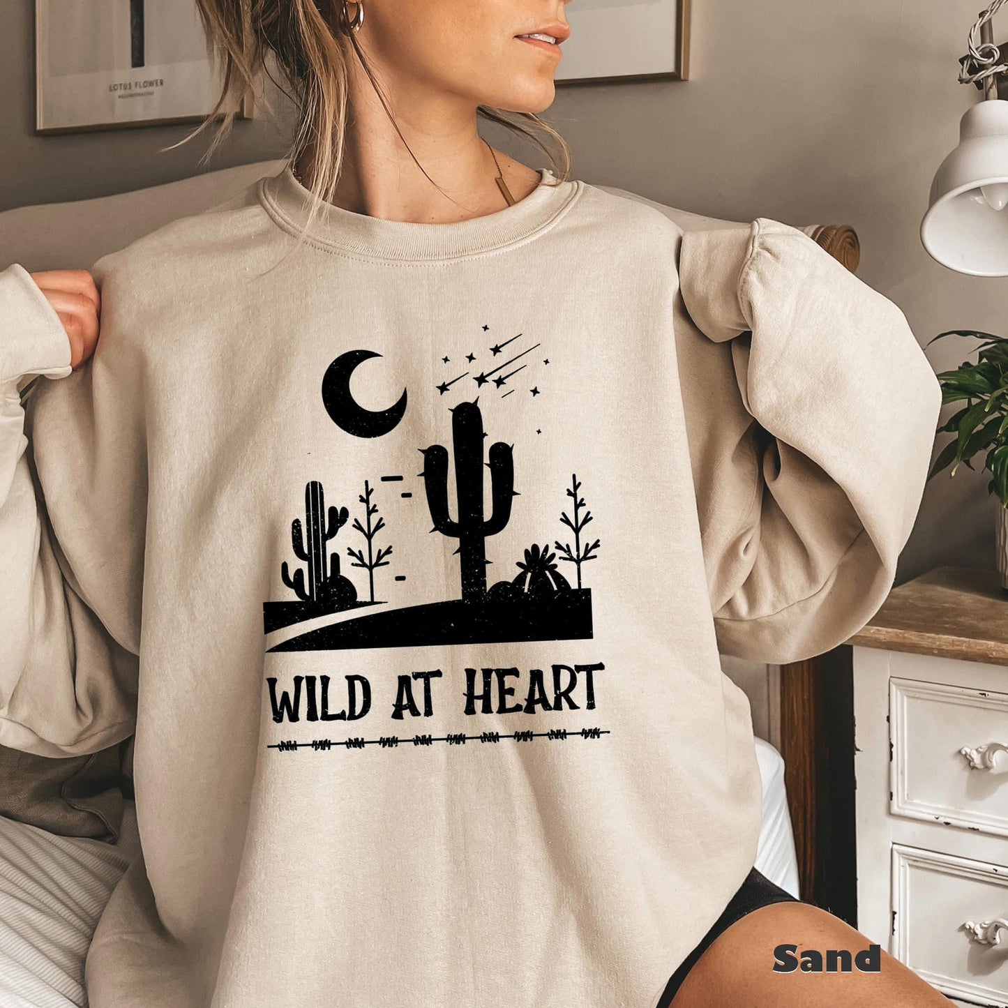 WILD AT HEART: Unisex Crewneck in Sand