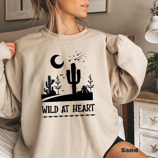 WILD AT HEART: Unisex Crewneck in Sand