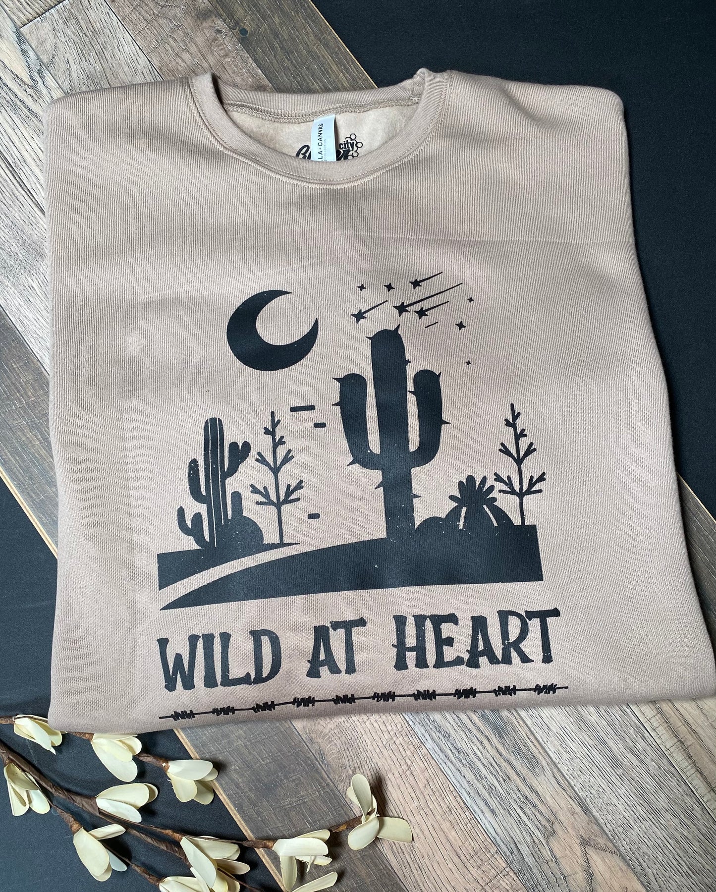 WILD AT HEART: Unisex Crewneck in Sand