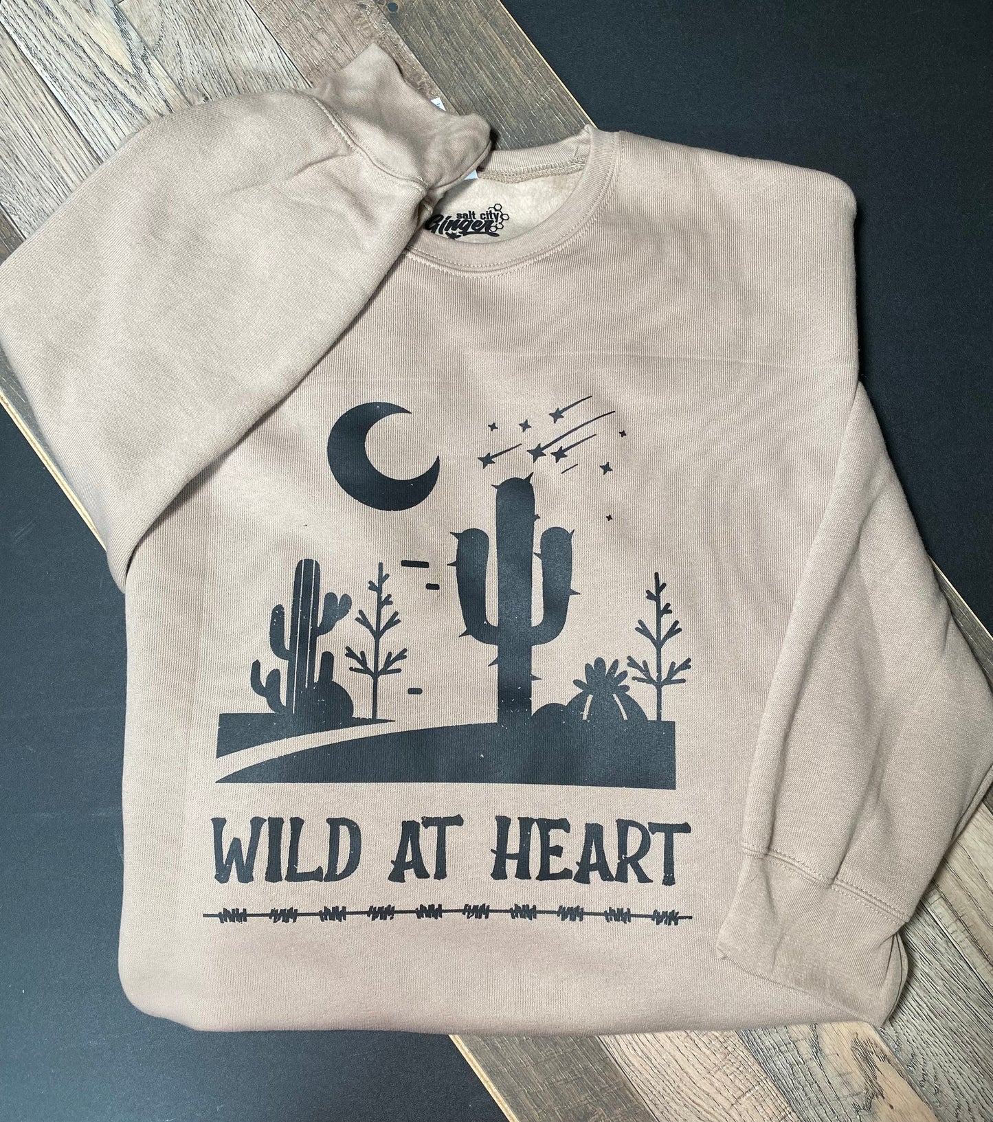 WILD AT HEART: Unisex Crewneck in Sand