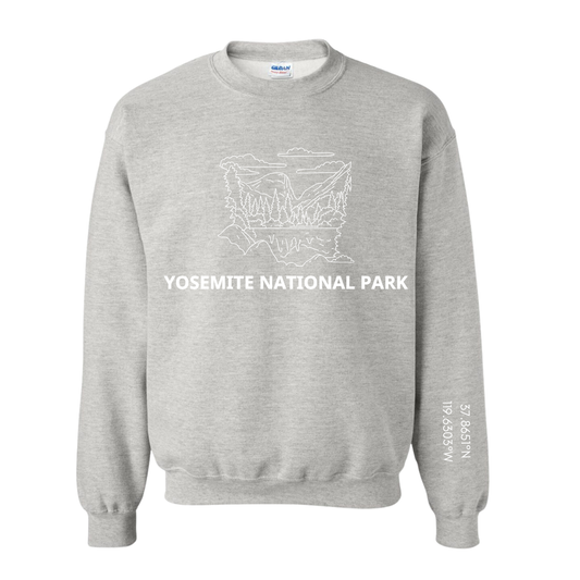 YOSEMITE NATIONAL PARK: Unisex Crewneck in Ash Grey