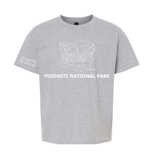 YOSEMITE NATIONAL PARK: Unisex Tee in Ash Grey